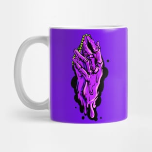 Dope purple praying skulls hands drawing Mug